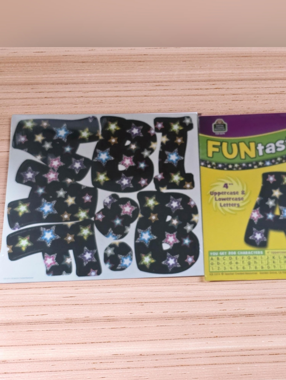 FUNTastic Alphabet Letter Stickers - Black Stars - NEW SEALED
